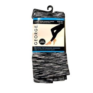 NWT Control Top Seamless Leggings Women’s Medium Black White Graphic 140-195 Lbs